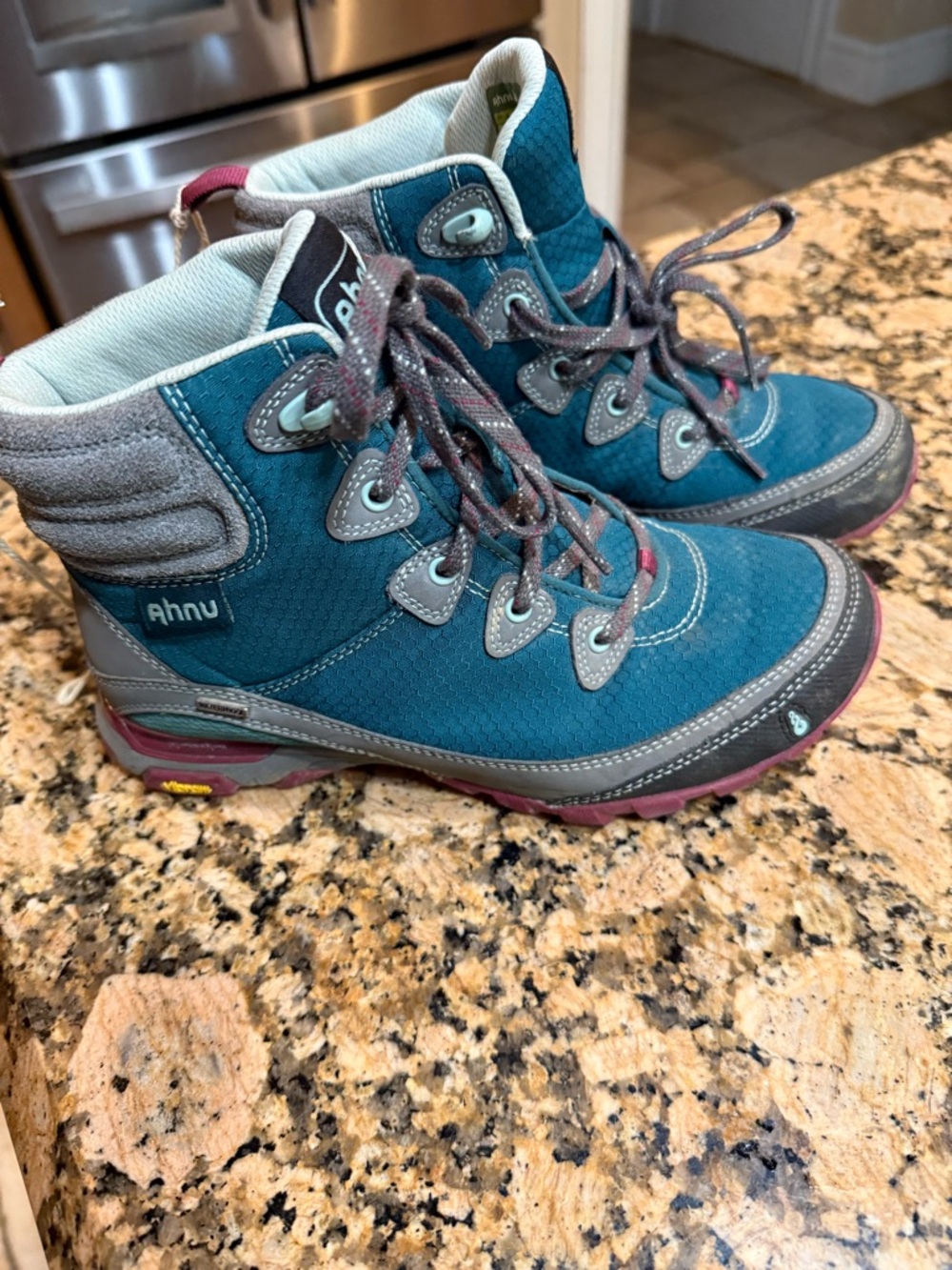 Ahnu Teal and Gray Outdoor Boots size 6 ladies - Picture 4 of 12